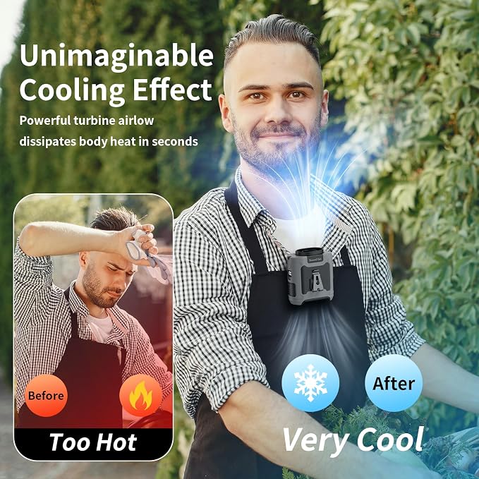 Socool 10000mAh Portable Waist Fan Clip on Wearable Belt Personal Fan - Image 8