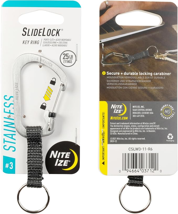 Nite Ize SlideLock Key Ring, Aluminum Locking Carabiner Key Chain - Image 8