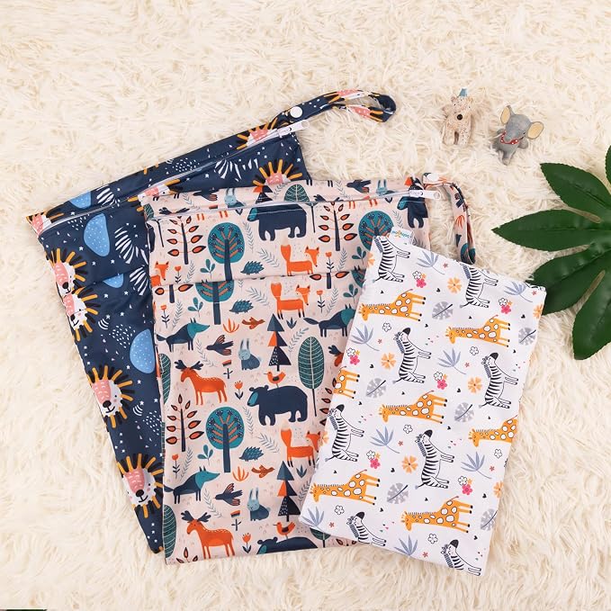 babygoal Wet Dry Bags for Baby Cloth Diapers, Washable Travel Bags, Gym Bag for - Image 2