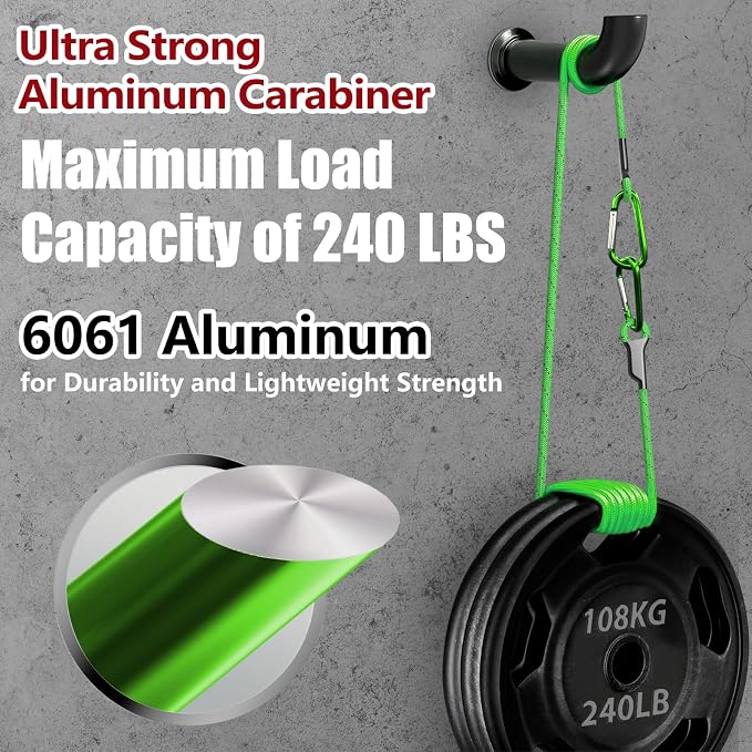 sprookber 4" & 5" Extra Large Aluminum Carabiner D Ring, Caribeener Clips - Image 3