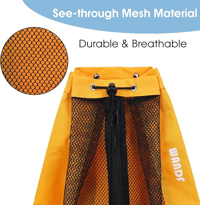 WANDF Swim Bag Mesh Drawstring Backpack Beach Backpack - Image 4