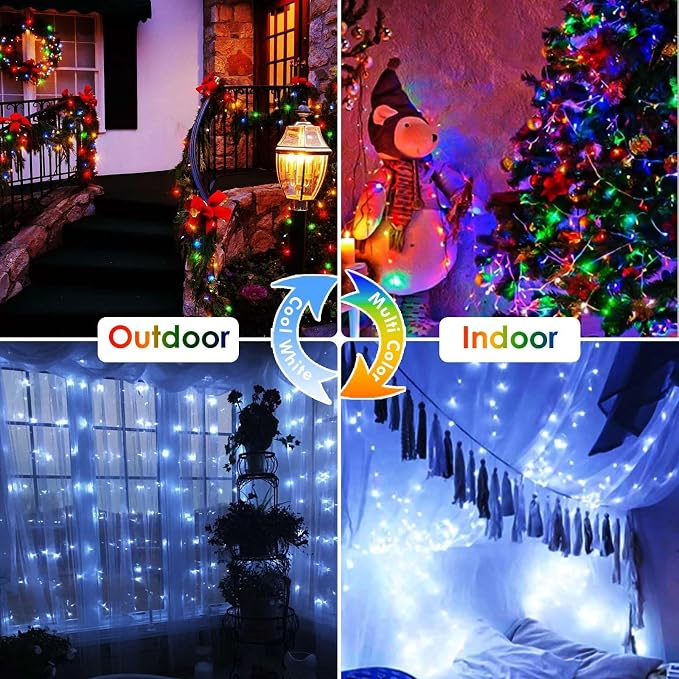 88FT 240LED Connectable String Lights Indoor Outdoor Clear Wire, Cold - Image 8