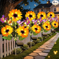 KOOPER Solar Garden Lights Outdoor Decor, Upgraded 4 Pack Solar Sunflower Lights by KOOPER
