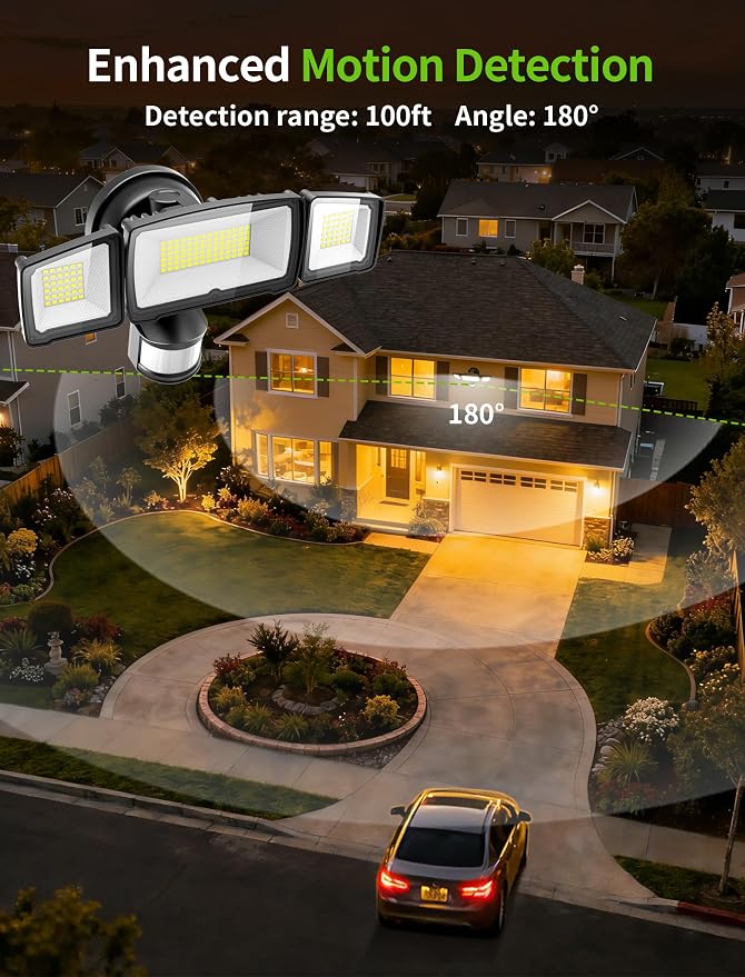 100W LED Security Lights, 11000LM Hardwired Flood Lights - Image 5