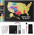 TRAVELISIMO Scratch Off Map of The United States, 12x17 inch Scratch USA by Travelisimo