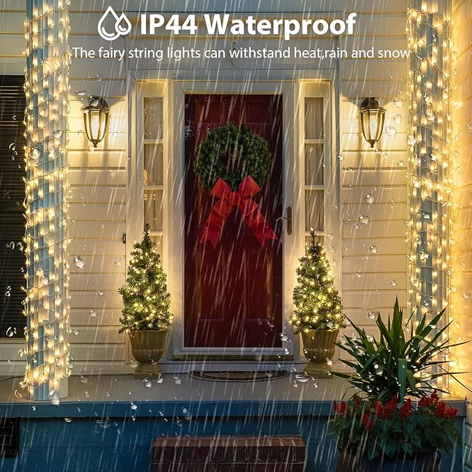 240LED 88Ft Connectable String Lights Indoor Outdoor Clear Wire | Warm White - Image 5