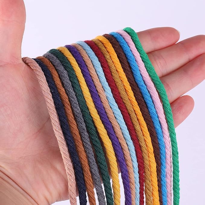 Vintage Pink Macrame Cord 4mm x 109Yards, Colored Cotton Rope Craft Cord - Image 2