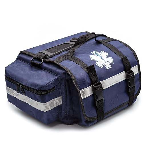 Primacare KB-RO74-B First Responder Trauma Bag, Side Pockets, Reflective Strip by Primacare