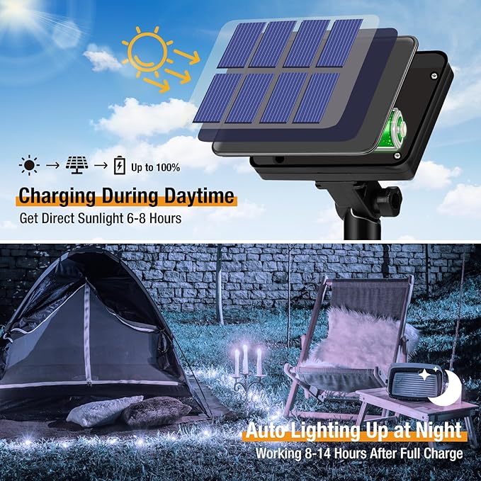 btfarm 8 Pack Solar String Lights Outdoor, Total 640LED 264FT Solar Fairy - Image 3