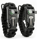 Paracord Bracelet Compass Hiking Survival Kit Emergency Whistle Fire Starter by 133+SUPPLY