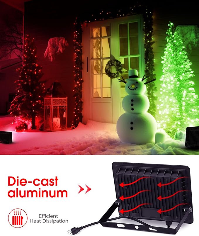 L LOHAS LED 30W Flood Light Outdoor, RGB Landscape Lighting - Image 5