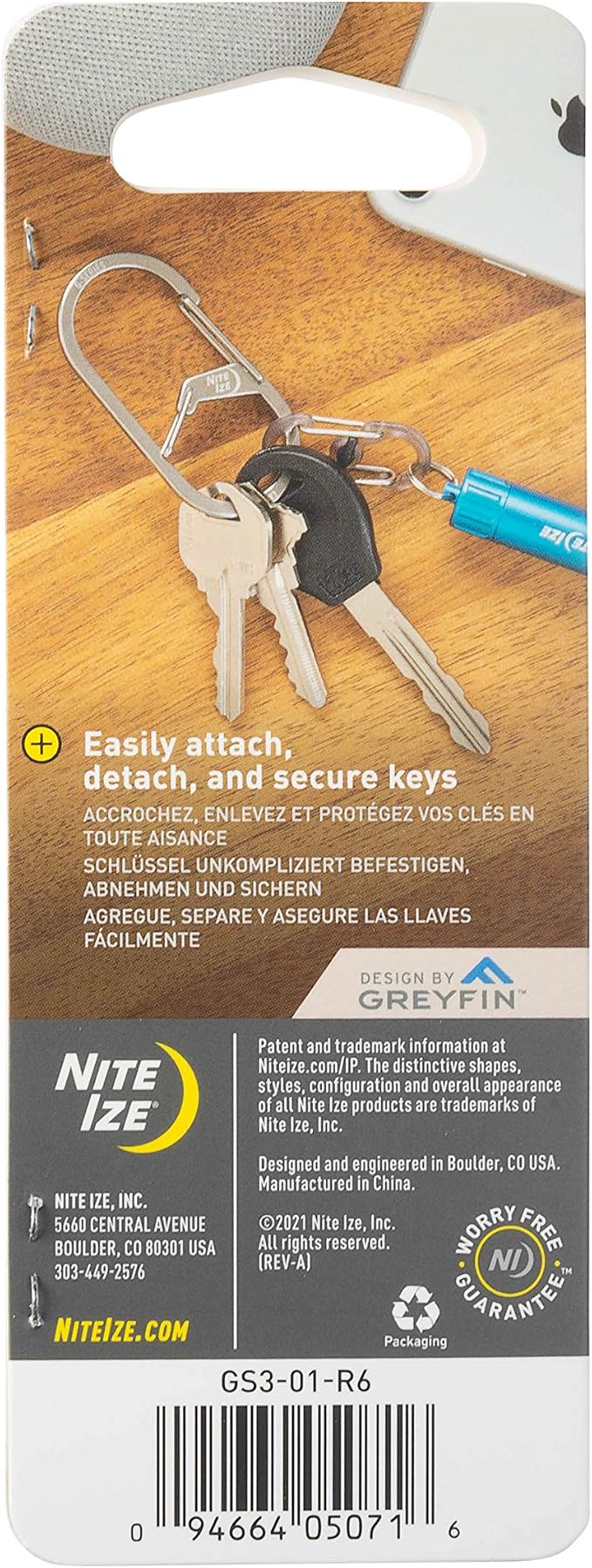Nite IZE GS3-01-R6 G-Series Dual Chamber Carabiner, Size #3 1-Pack - Image 7