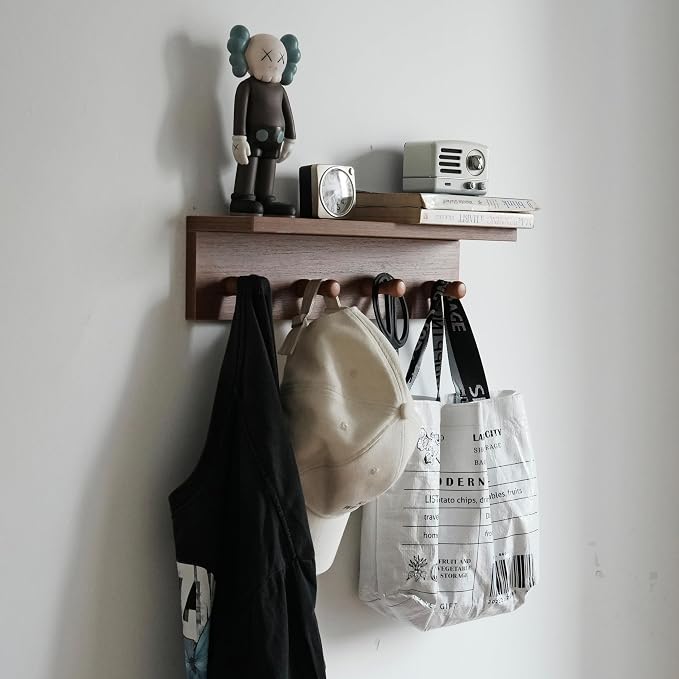 Entrance Coat Rack ，Coat Hooks, Wall-Mounted Wooden Hook Rack, Wall-Mounted - Image 8