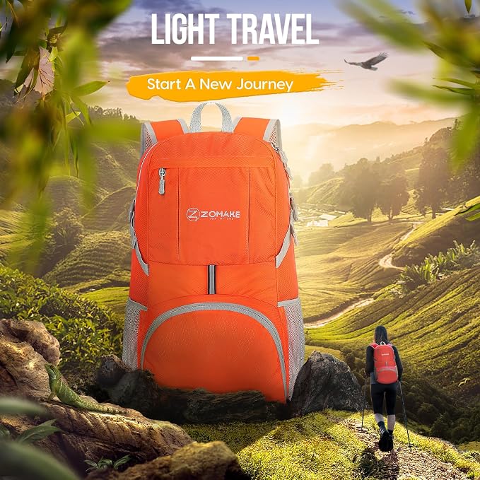 ZOMAKE Lightweight Packable Backpack 35L, Light Foldable Backpacks Water - Image 6
