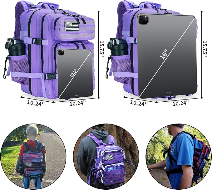 Military Tactical Backpack 45L/25L 3 Day Assault Pack Molle Daypack Hiking - Image 3