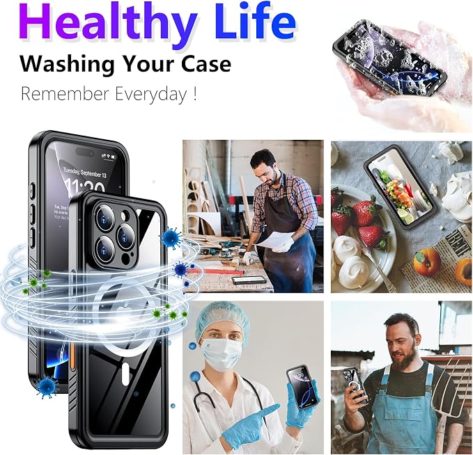 Temdan Compatible with iPhone 16 Pro Case Waterproof, Compatible with MagSafe - Image 8