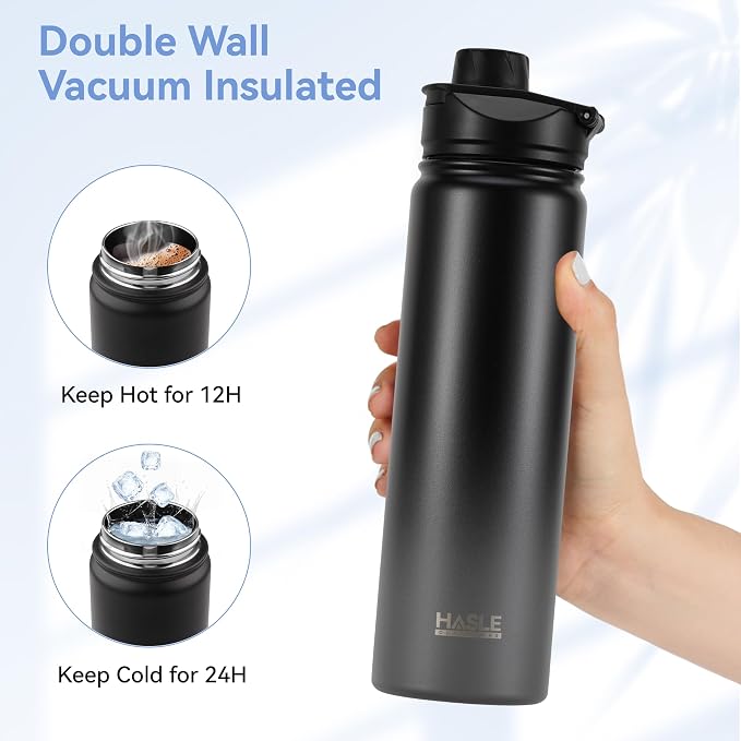 HASLE OUTFITTERS Insulated Water Bottle 22 oz Double Wall Stainless Steel Water - Image 3