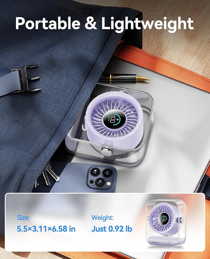 KIMMOO USB Desk Fan, Quiet Table Fan - Image 6