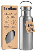 Bambaw 24 oz Metal Water Bottle, Insulated Stainless Steel Water Bottle by Bambaw