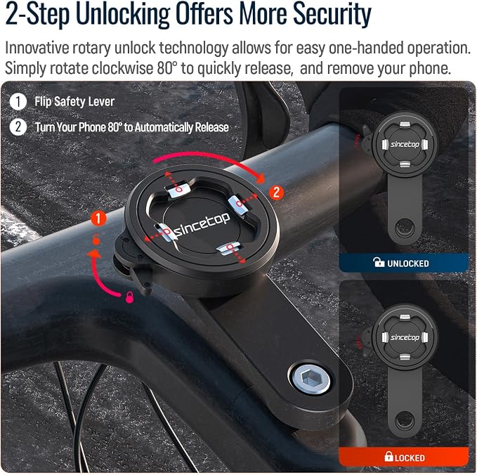 sincetop Bike Phone Mount, Mountain Bicycle Stem Cap Phone Holder, Universal - Image 4