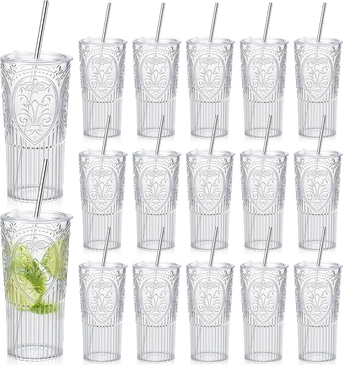 16 Set 20oz Vintage Plastic Tumbler by Unknown