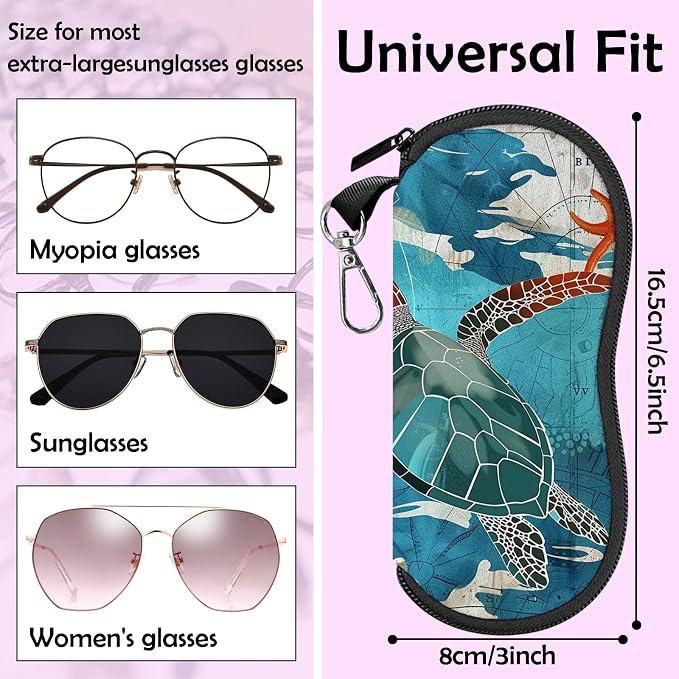 Glasses Case Sunglasses Eyeglass Soft Case Zipper Light Neoprene Pouch - Image 2