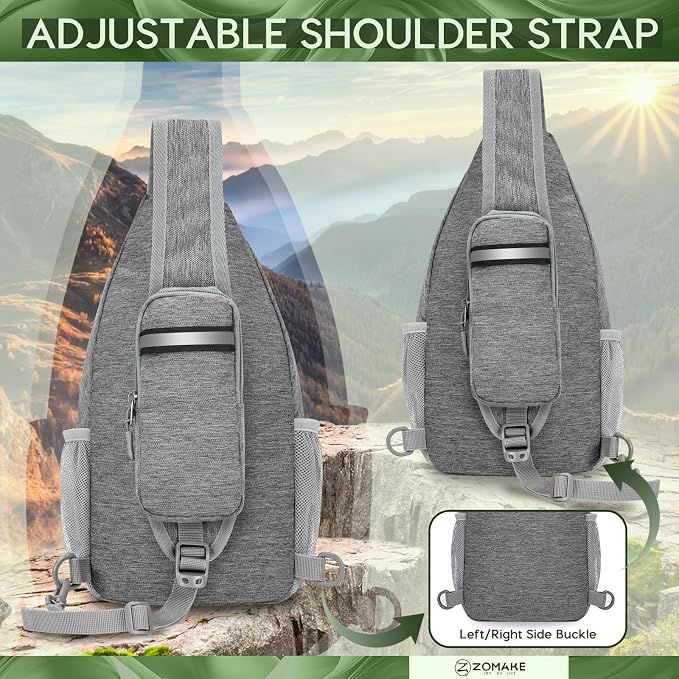 ZOMAKE Sling Bag, Small Crossbody Sling Backpack, Water Resistant Shoulder - Image 7