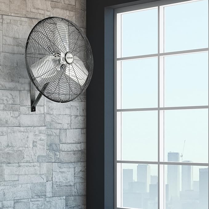 Hurricane Pro Commercial Grade Oscillating Metal Wall Mount Fan w/ 3 Speeds - Image 4