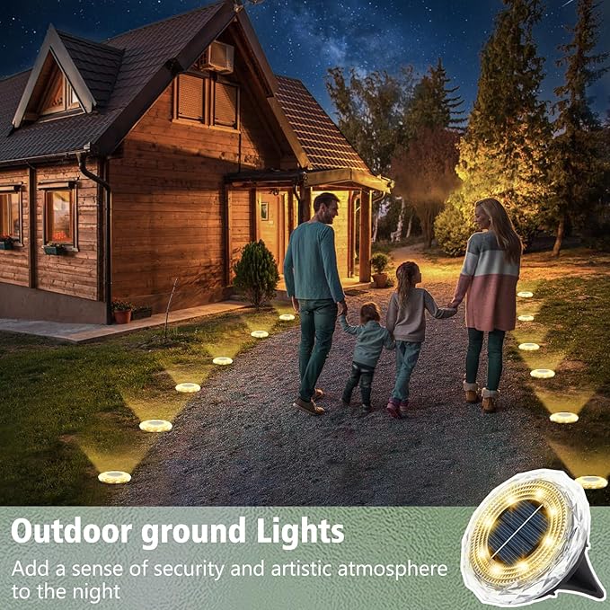 echosari Solar Ground Lights 12 Pack, Upgraded Solar Garden Lights Auto ON/Off - Image 6