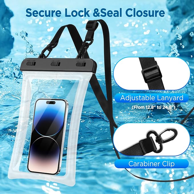 CACOE [Floatable Floating Universal IPX8 Waterproof Phone case 2 Pack-Up to - Image 6
