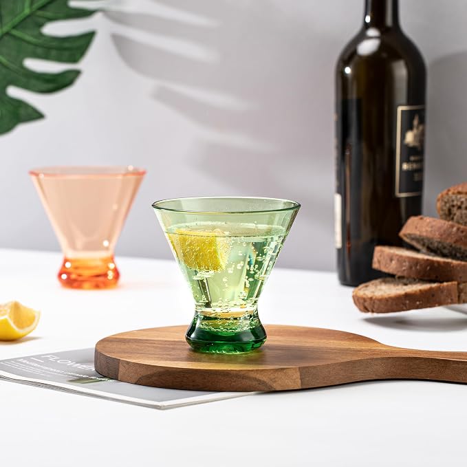 KOXIN-KARLU 9 oz Acrylic Martini Glasses, Plastic Stemless Martini Cocktail - Image 3