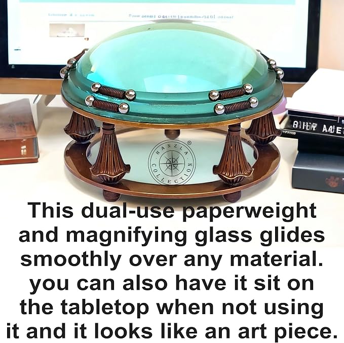 Antique Brass Magnifying Glass Lens - Image 5