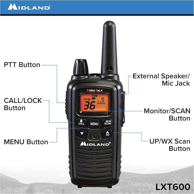 Midland LXT600VP3 36 Channel FRS Two-Way Radio - Image 2