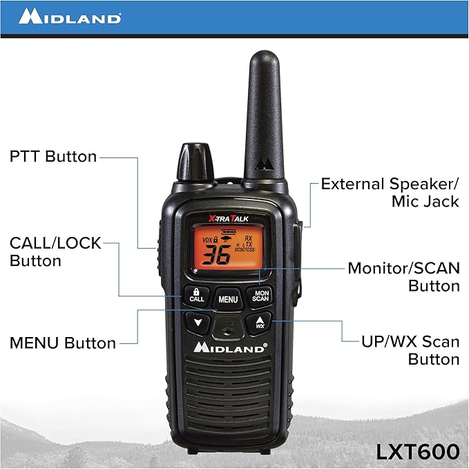 Midland LXT600VP3 36 Channel FRS Two-Way Radio - Image 2