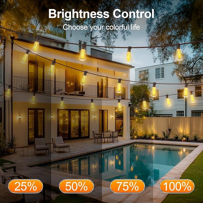 MGVIH Outdoor String Led Patio Lights: 65Ft 20M Outside Waterproof Light - Image 4