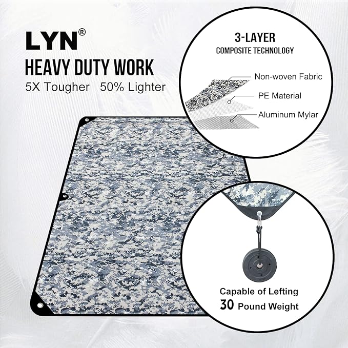 LYN Heavy Duty Emergency Blanket Survival Gear Waterproof Insulated Blanket - Image 3