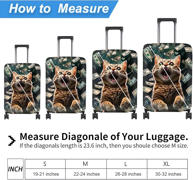 Luggage Cover Protector for 22-24 Inch Suitcases, TSA Approved Elastic Travel - Image 2