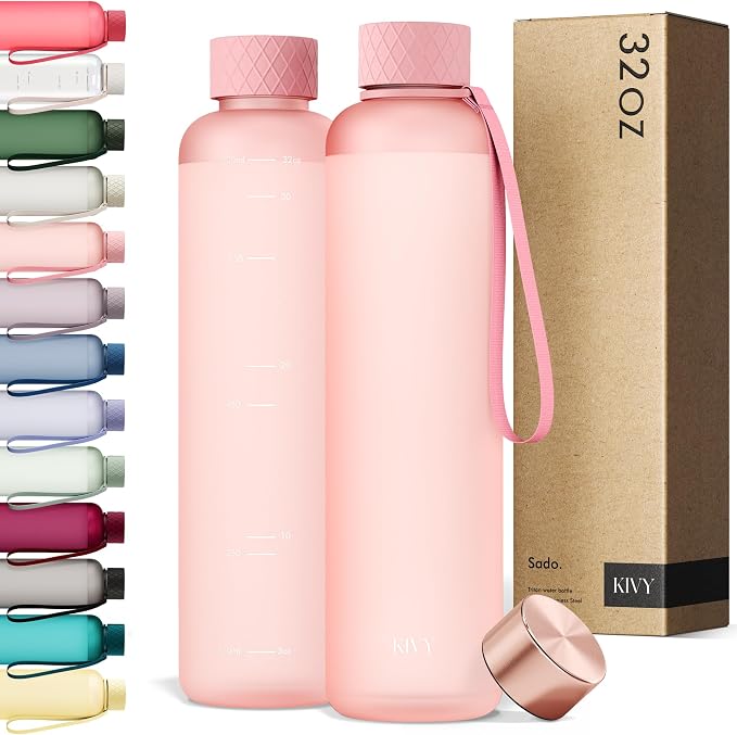 KIVY Slim Water Bottle 32oz Fits Backpack & Cupholder by KIVY