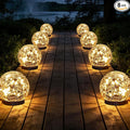 JKIMK Solar Globe Lights Outdoor Waterproof-Solar Balls Garden-Cracked Glass by JKIMK