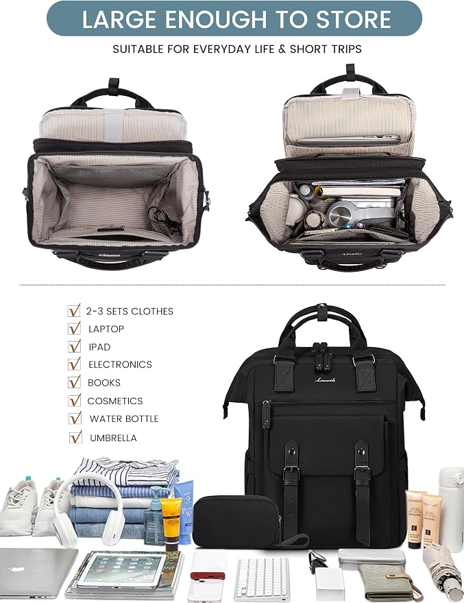 LOVEVOOK Laptop Backpack for Women, Work Backpack - Image 3