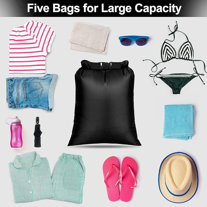 Dry Bags Waterproof Set, 5 Packs Ultralight Waterproof Bags Small Stuff Sack - Image 3