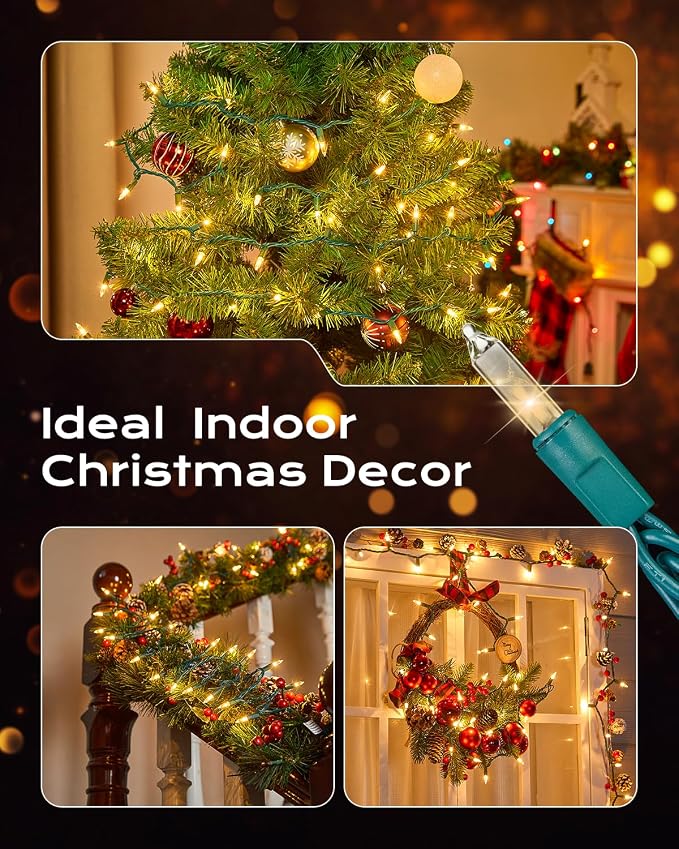 Brightown Clear Christmas String Lights, 100-Count 25ft Incandescent Bulb Mini - Image 3