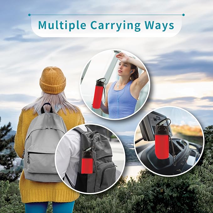 Collapsible Water Bottles 20oz, Odorless BPA-Free Silicone, Leak-Proof Foldable - Image 5