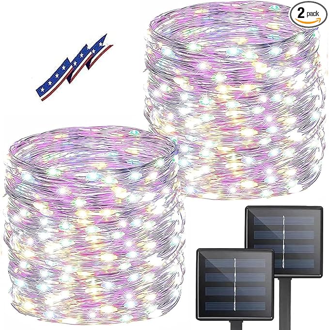 Solar String Lights Outdoor, 2 Pack Total 80FT 200 LED Solar Christmas Twinkle by BHCLIGHT