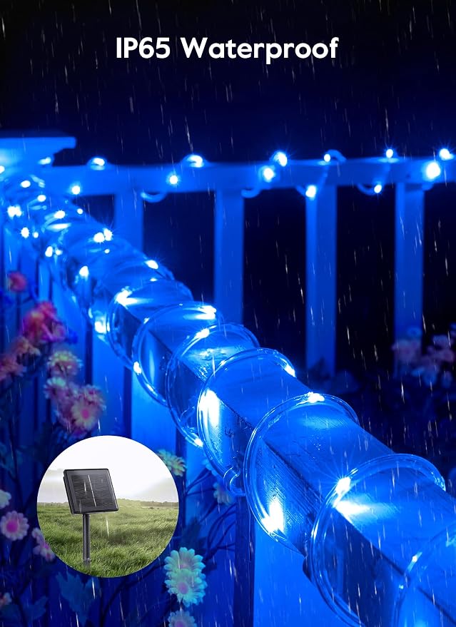 Brightown Solar String Lights Outdoor, 39FT 100 LED Rope Lights Solar Powered - Image 3