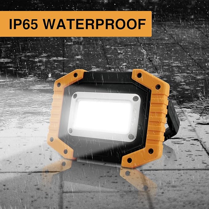 Tekstap LED Work Light Rechargeable, 30W 2000LM Portable Waterproof - Image 6