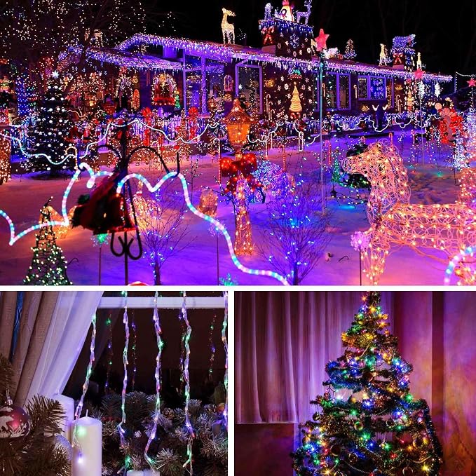 88FT 240LED Connectable String Lights Indoor Outdoor Clear Wire, Cold - Image 9