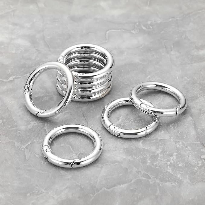 Gkeygo Key Ring Clip, 4/5 Inch Keychain Rings, 8 Pack Round Carabiner Clip - Image 8