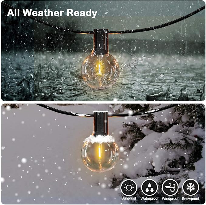 VerRon 100FT LED G40 Globe String Lights, Waterproof Shatterproof Outdoor Patio - Image 4
