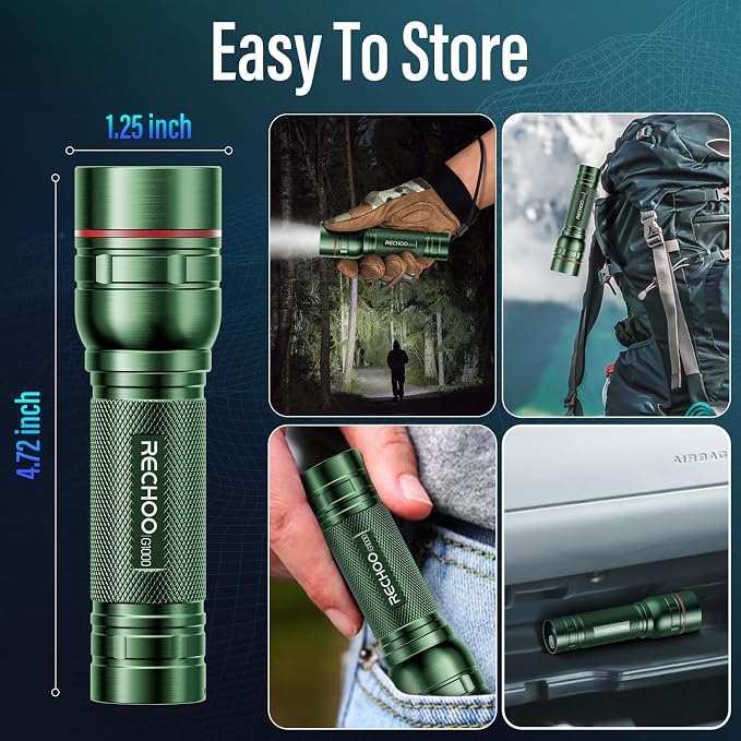 Rechargeable Flashlights High Lumens, G1000 Super Bright Flash Light 2 Pack - Image 6